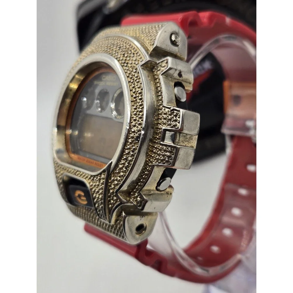 Customized Casio G-Shock DW6900 Gold Tone Metal Bezel. Tin. New Battery.